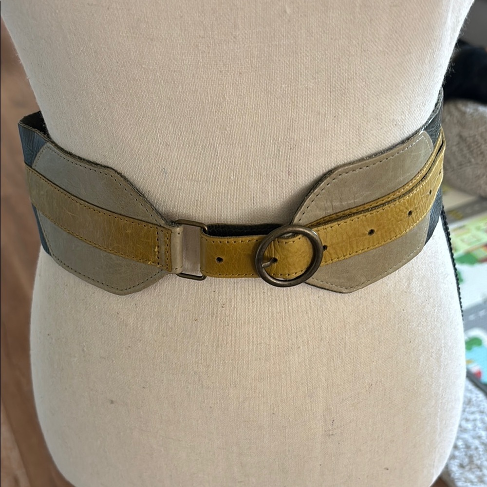 Anthropologie Yellow and Gray Belt